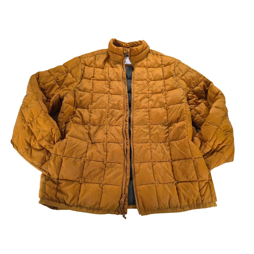 Old Navy L Grid Quilt Puffer Jacket Men's SAFFLOWER Orange Water-Resistant Coat - Picture 3 of 11